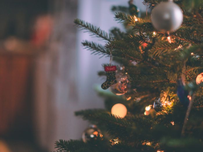 Christmas tree with blurred background